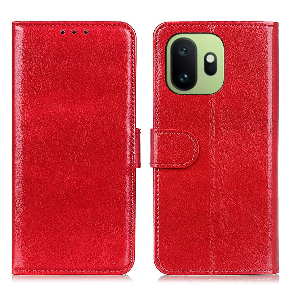 For OnePlus 15T 5G Case Crazy Horse Texture PU Leather Phone Stand Cover