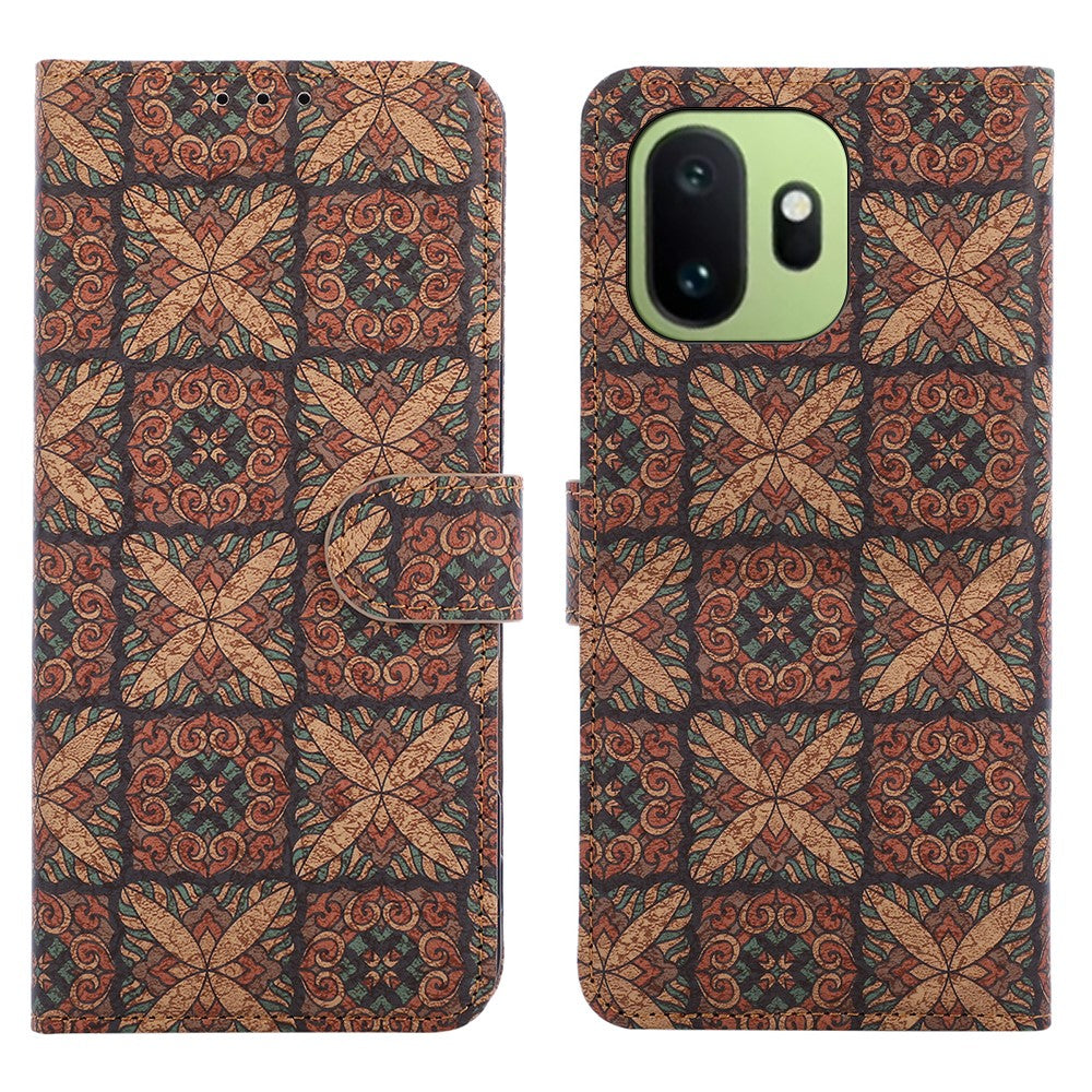 OnePlus 15T 5G Läderplånboksfodral Bohemiskt TPU PU mobilskal med Stativ
