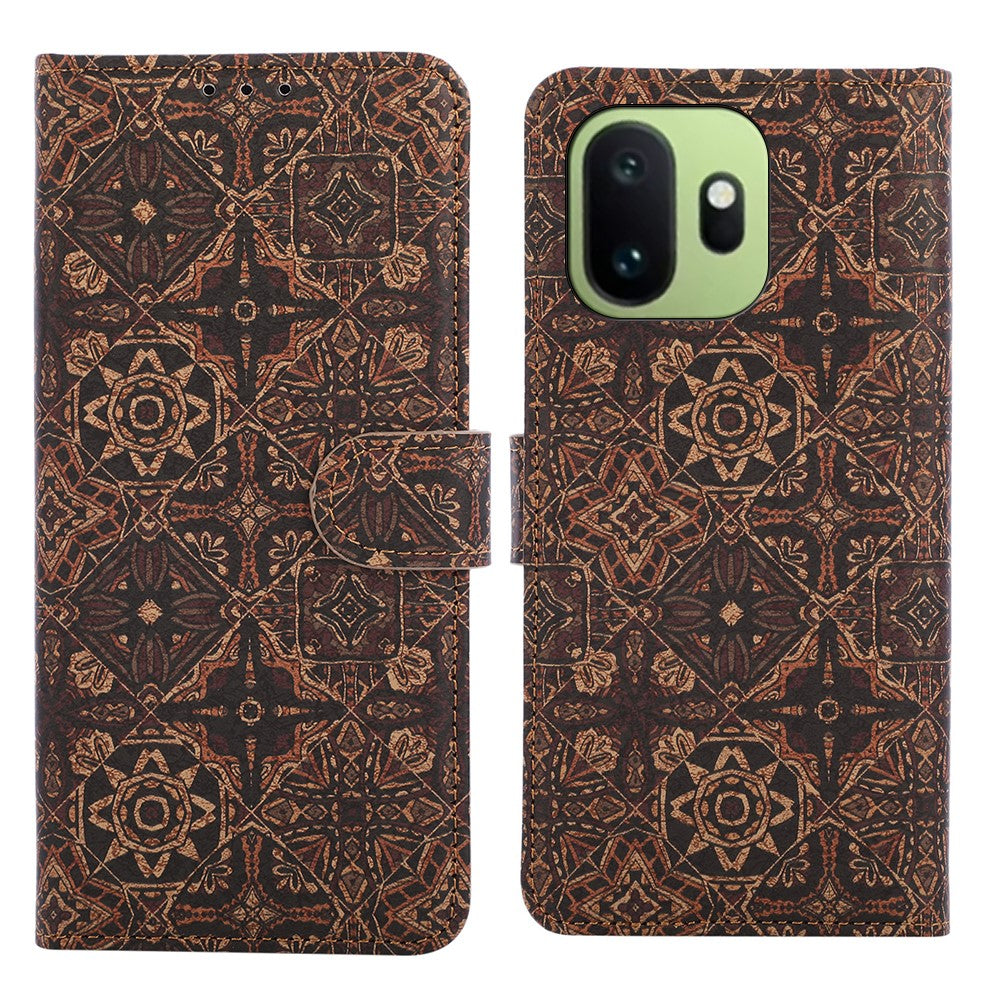 OnePlus 15T 5G Läderplånboksfodral Bohemiskt TPU PU mobilskal med Stativ