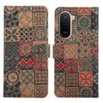 Læderpung-etui til Xiaomi Poco C85x 5G / Redmi A7 Pro 4G (171.56mm) / Redmi A7 Pro 5G, bohemisk TPU- og PU-mobilcover med stativ