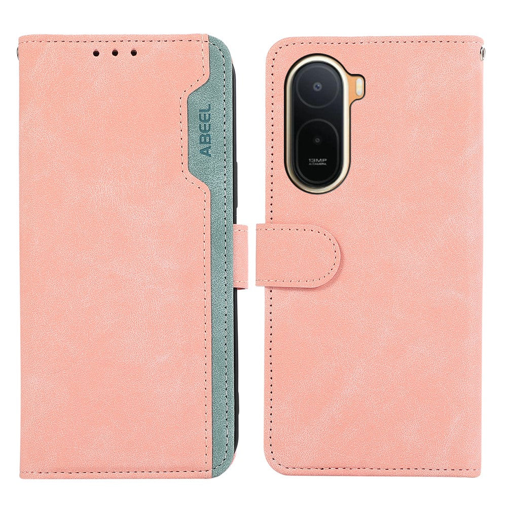 ABEEL Color Splicing Case for Xiaomi Poco C85x 5G / Redmi A7 Pro 4G (171.56mm) / Redmi A7 Pro 5G Leather Flip Phone Cover RFID Blocking
