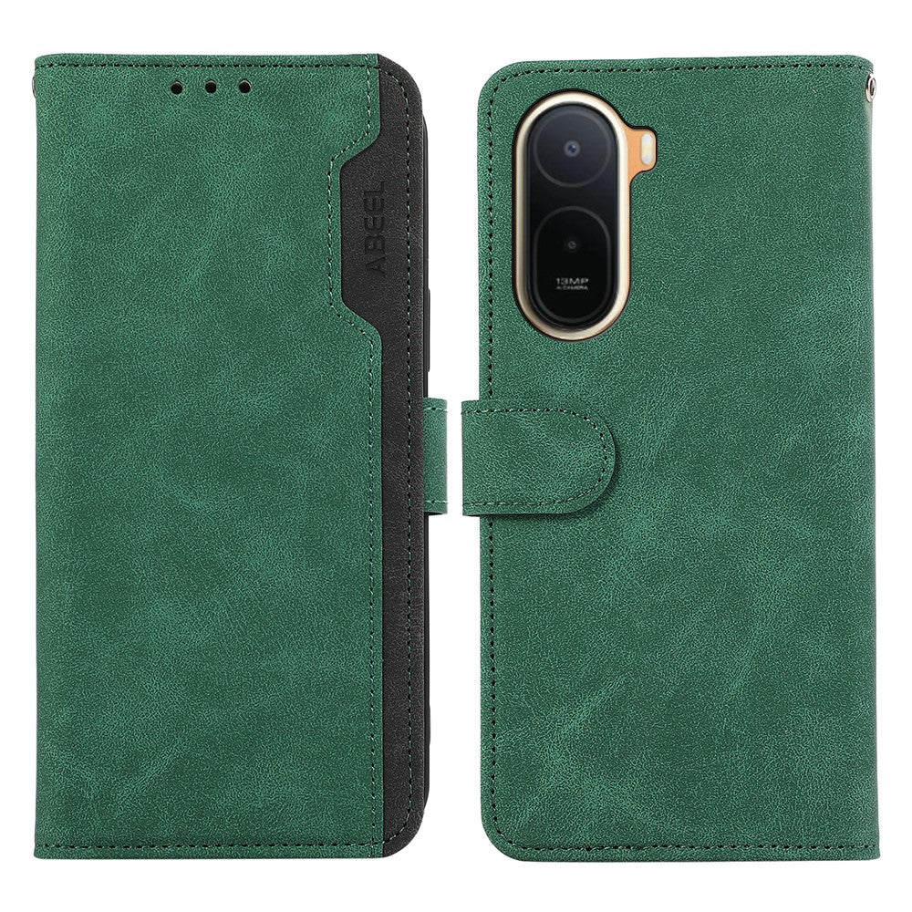 ABEEL Color Splicing Case for Xiaomi Poco C85x 5G / Redmi A7 Pro 4G (171.56mm) / Redmi A7 Pro 5G Leather Flip Phone Cover RFID Blocking