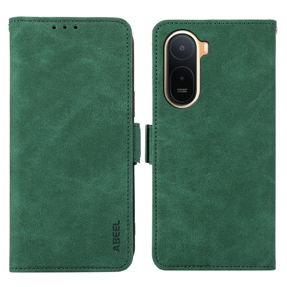 ABEEL PU Leather Case for Xiaomi Poco C85x 5G / Redmi A7 Pro 4G (171.56mm) / Redmi A7 Pro 5G Folio Stand View RFID Blocking Phone Cover