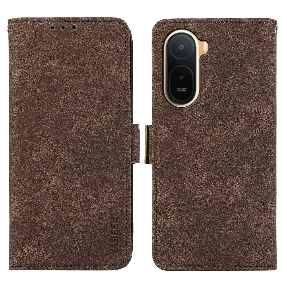 ABEEL PU Leather Case for Xiaomi Poco C85x 5G / Redmi A7 Pro 4G (171.56mm) / Redmi A7 Pro 5G Folio Stand View RFID Blocking Phone Cover