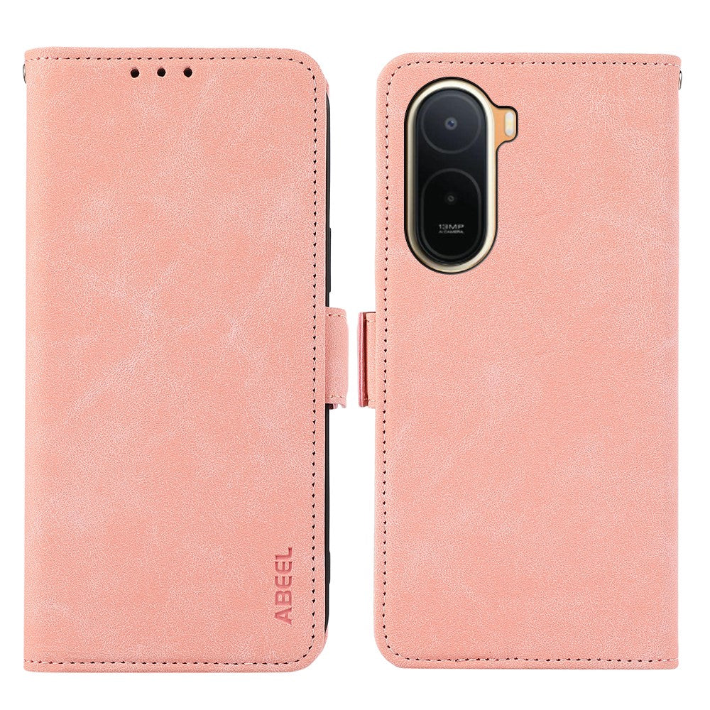 ABEEL PU Leather Case for Xiaomi Poco C85x 5G / Redmi A7 Pro 4G (171.56mm) / Redmi A7 Pro 5G Folio Stand View RFID Blocking Phone Cover