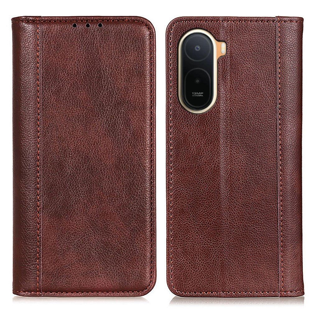 Stand Case for Xiaomi Poco C85x 5G / Redmi A7 Pro 4G (171.56mm) / Redmi A7 Pro 5G Split Leather Litchi Texture Wallet Phone Cover