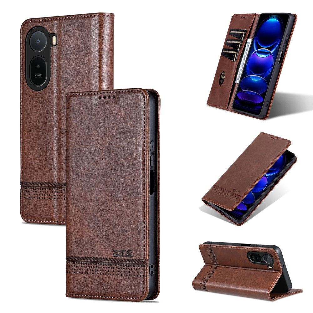 AZNS mobilskal för Xiaomi Poco C85x 5G / Redmi A7 Pro 4G (171.56mm) / Redmi A7 Pro 5G Plånboksfodral i PU-läder med kohudstruktur