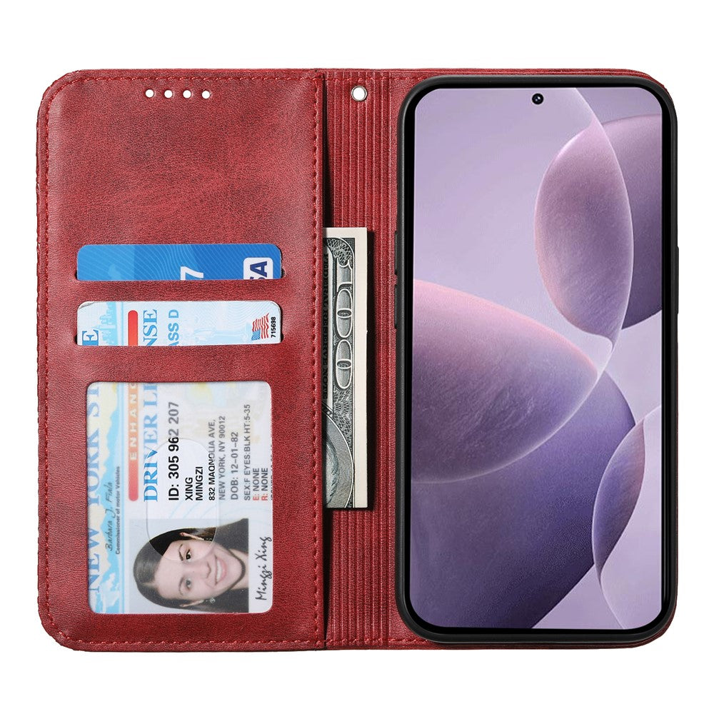 For Xiaomi Poco X8 Pro Max 5G / Redmi Turbo 5 Max 5G Case Calf Texture PU Leather Wallet Phone Cover with Wrist Strap