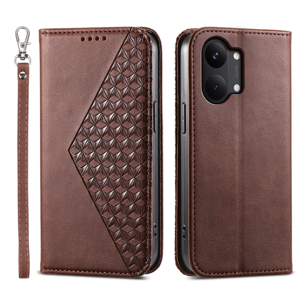 For Xiaomi Poco X8 Pro Max 5G / Redmi Turbo 5 Max 5G Case Calf Texture PU Leather Wallet Phone Cover with Wrist Strap