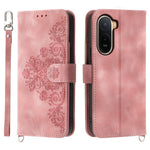 Wallet Case for Xiaomi Poco C85x 5G / Redmi A7 Pro 4G (171.56mm) / Redmi A7 Pro 5G Flower Pattern PU Leather Phone Cover with Strap