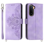 Wallet Case for Xiaomi Poco C85x 5G / Redmi A7 Pro 4G (171.56mm) / Redmi A7 Pro 5G Flower Pattern PU Leather Phone Cover with Strap