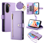 Läderfodral till Xiaomi Poco C85x 5G / Redmi A7 Pro 4G (171.56mm) / Redmi A7 Pro 5G Plånboksfodral med dragkedja och remmar