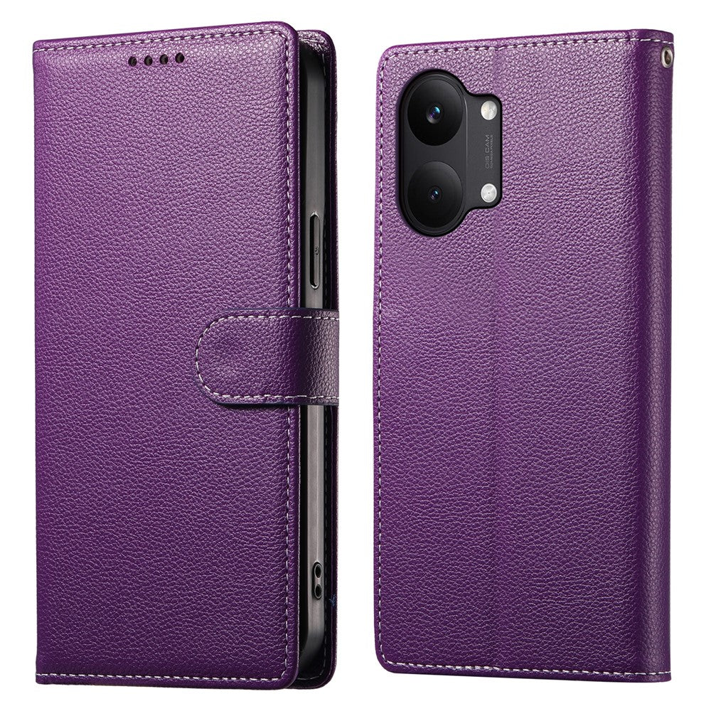 For Xiaomi Poco X8 Pro Max 5G / Redmi Turbo 5 Max 5G Case Magnetic Snap Litchi Texture Leather Wallet Phone Cover with Wrist Strap