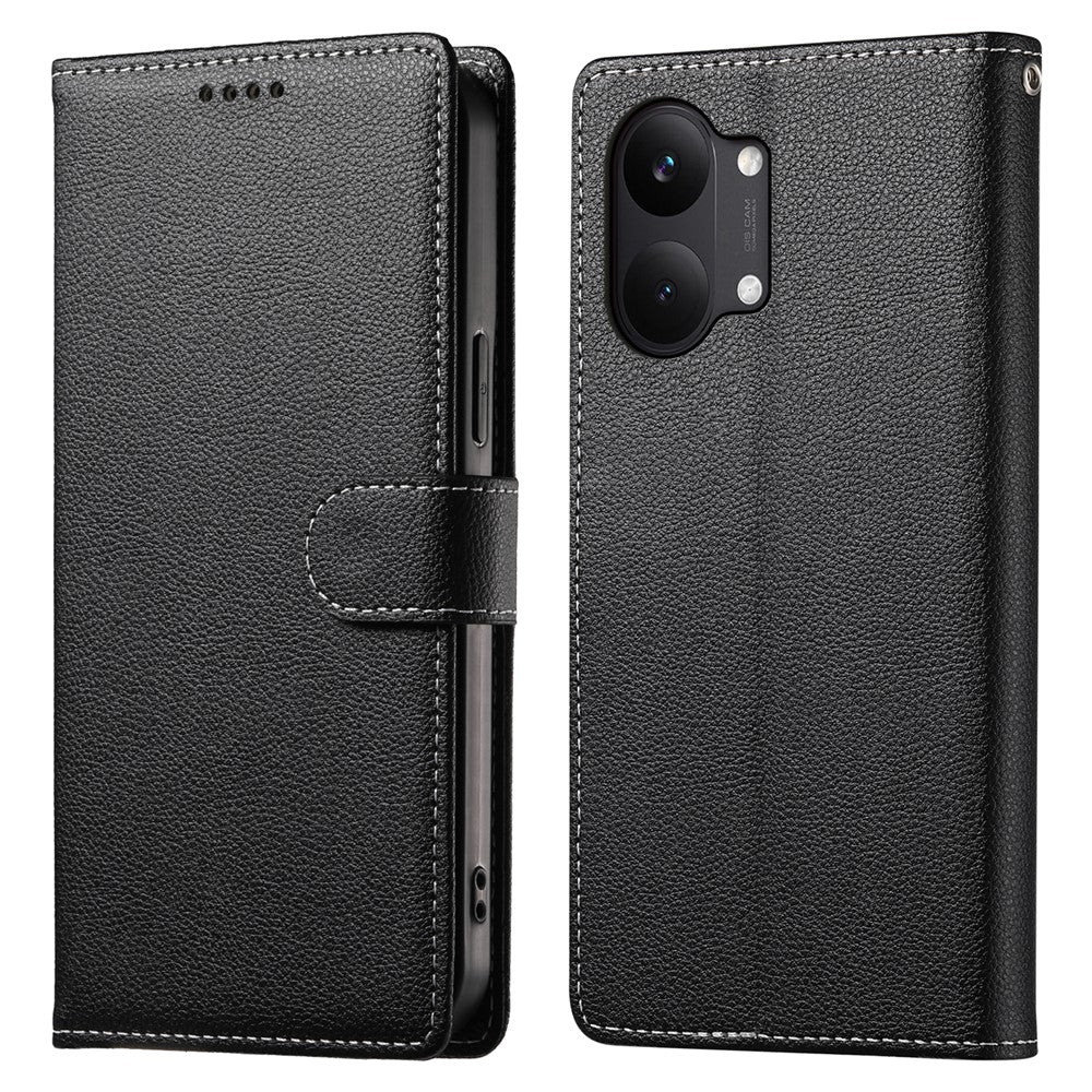 For Xiaomi Poco X8 Pro Max 5G / Redmi Turbo 5 Max 5G Case Magnetic Snap Litchi Texture Leather Wallet Phone Cover with Wrist Strap