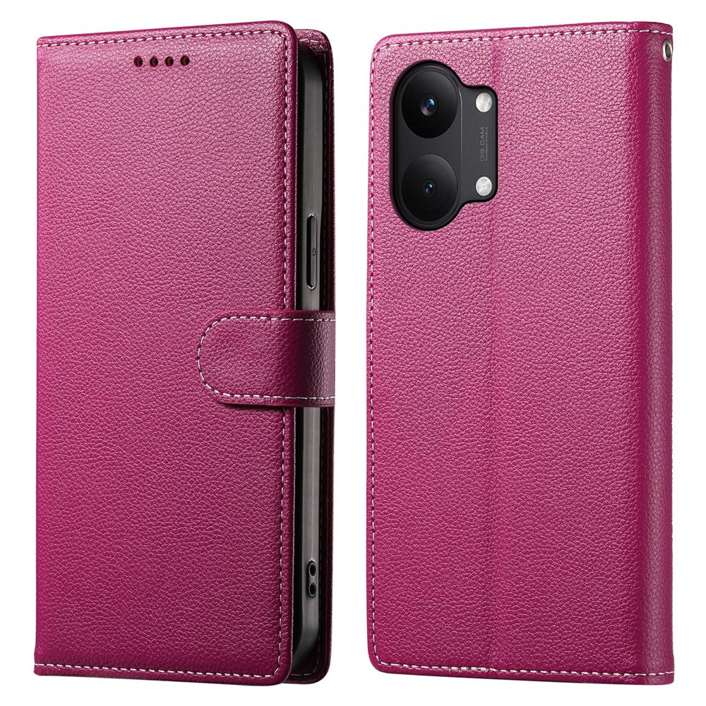 For Xiaomi Poco X8 Pro Max 5G / Redmi Turbo 5 Max 5G Case Magnetic Snap Litchi Texture Leather Wallet Phone Cover with Wrist Strap