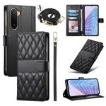 Wallet Case for Xiaomi Poco C85x 5G / Redmi A7 Pro 4G (171.56mm) / Redmi A7 Pro 5G Rhombus Stitching Stand Leather Phone Cover with Long   /   Short Strap