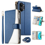 For Xiaomi Poco X8 Pro Max 5G / Redmi Turbo 5 Max 5G Leather Case Zipper Wallet Color Splicing Flip Phone Cover with Straps