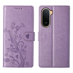 Wallet Case for Xiaomi Poco C85x 5G / Redmi A7 Pro 4G (171.56mm) / Redmi A7 Pro 5G Butterfly Floral Imprint PU Leather Phone Cover with Wrist Strap
