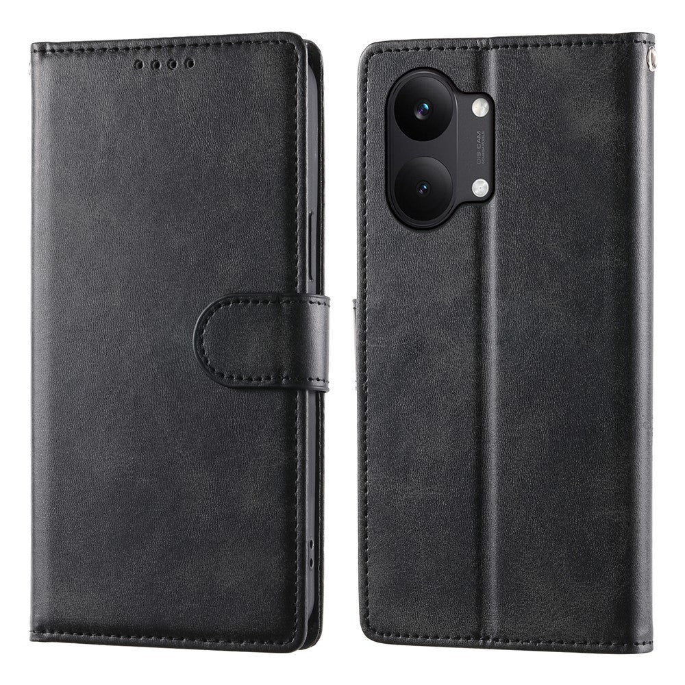 For Xiaomi Poco X8 Pro Max 5G / Redmi Turbo 5 Max 5G Phone Case Stand Wallet Calf Texture PU Leather Flip Phone Cover with Wrist Strap