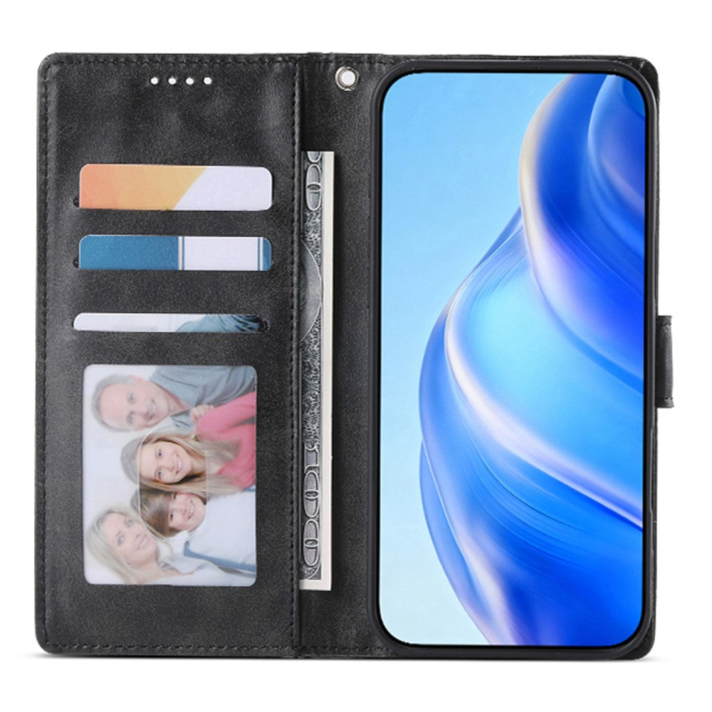For Xiaomi Poco X8 Pro Max 5G / Redmi Turbo 5 Max 5G Phone Case Stand Wallet Calf Texture PU Leather Flip Phone Cover with Wrist Strap