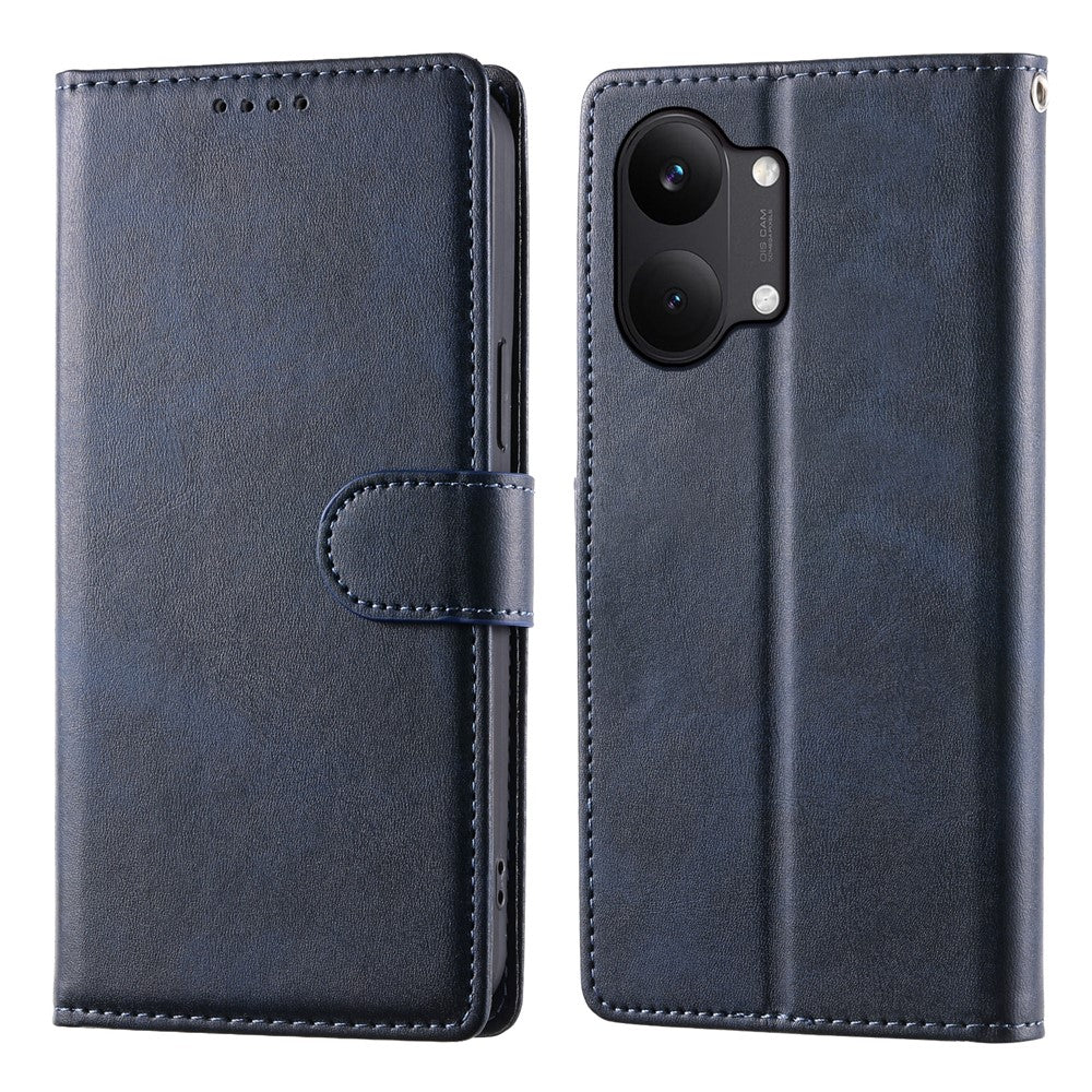 For Xiaomi Poco X8 Pro Max 5G / Redmi Turbo 5 Max 5G Phone Case Stand Wallet Calf Texture PU Leather Flip Phone Cover with Wrist Strap