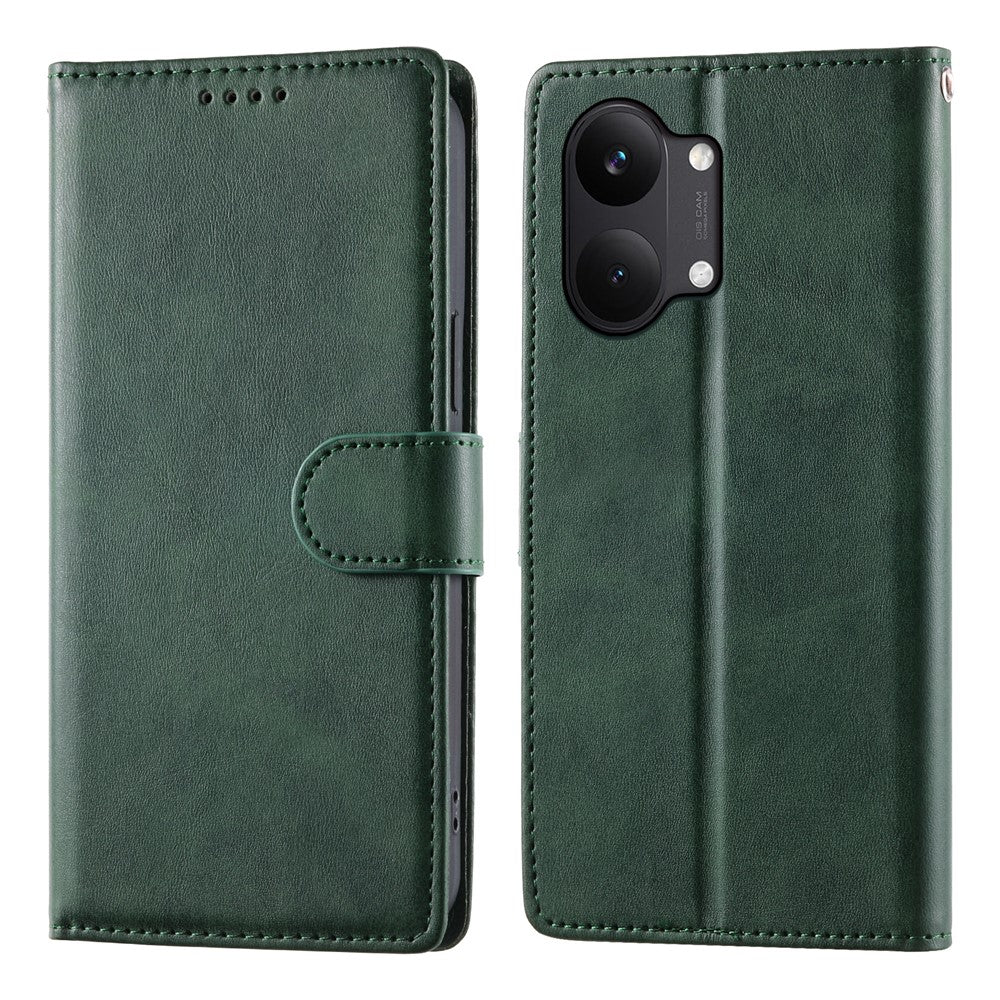 For Xiaomi Poco X8 Pro Max 5G / Redmi Turbo 5 Max 5G Phone Case Stand Wallet Calf Texture PU Leather Flip Phone Cover with Wrist Strap