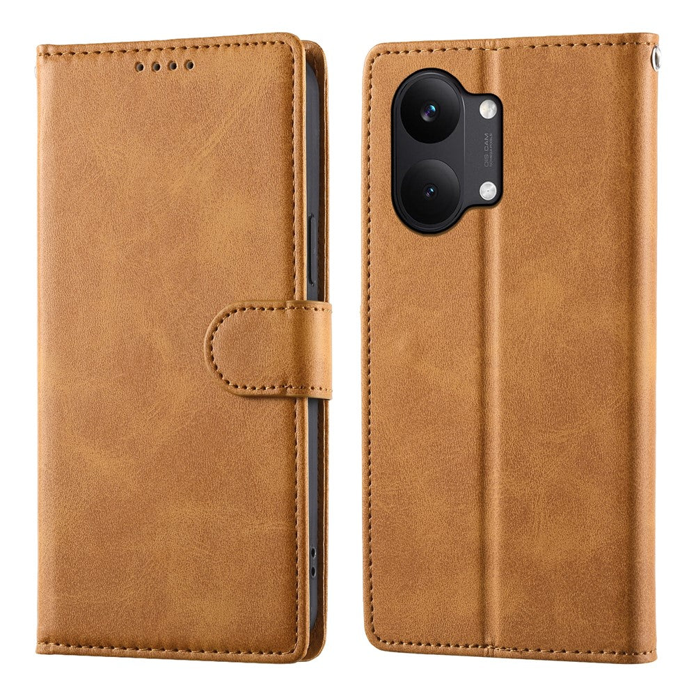 For Xiaomi Poco X8 Pro Max 5G / Redmi Turbo 5 Max 5G Phone Case Stand Wallet Calf Texture PU Leather Flip Phone Cover with Wrist Strap