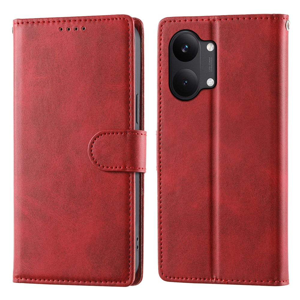For Xiaomi Poco X8 Pro Max 5G / Redmi Turbo 5 Max 5G Phone Case Stand Wallet Calf Texture PU Leather Flip Phone Cover with Wrist Strap