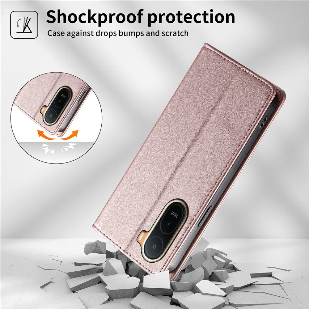 Wallet Stand Case for Xiaomi Poco C85x 5G / Redmi A7 Pro 4G (171.56mm) / Redmi A7 Pro 5G Line Splicing TPU PU Leather Phone Cover