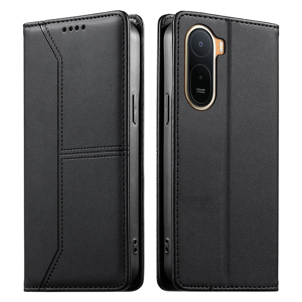 Wallet Stand Case for Xiaomi Poco C85x 5G / Redmi A7 Pro 4G (171.56mm) / Redmi A7 Pro 5G Line Splicing TPU PU Leather Phone Cover