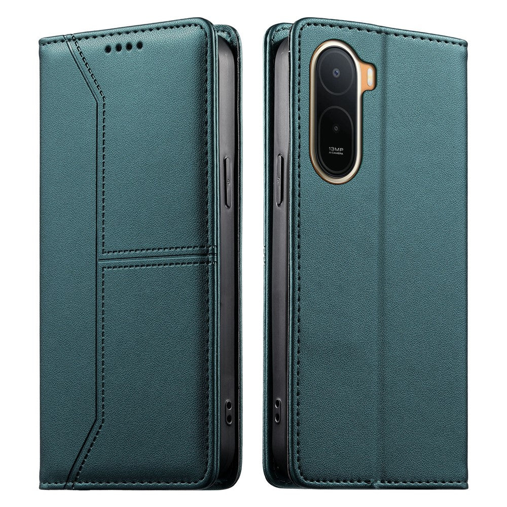 Wallet Stand Case for Xiaomi Poco C85x 5G / Redmi A7 Pro 4G (171.56mm) / Redmi A7 Pro 5G Line Splicing TPU PU Leather Phone Cover
