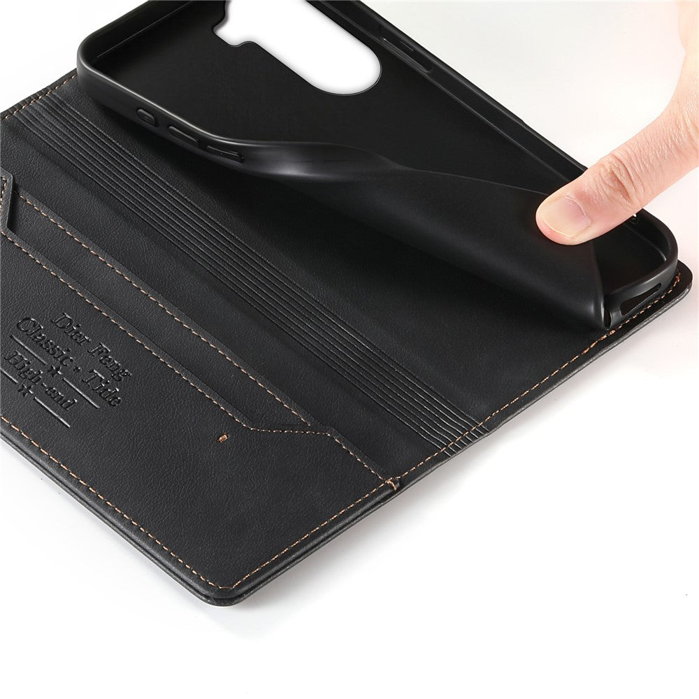 DIERFENG DF-019 Leather Wallet Case for Xiaomi Poco C85x 5G / Redmi A7 Pro 4G (171.56mm) / Redmi A7 Pro 5G Magnetic Flip Cover with Card Slots RFID Blocking