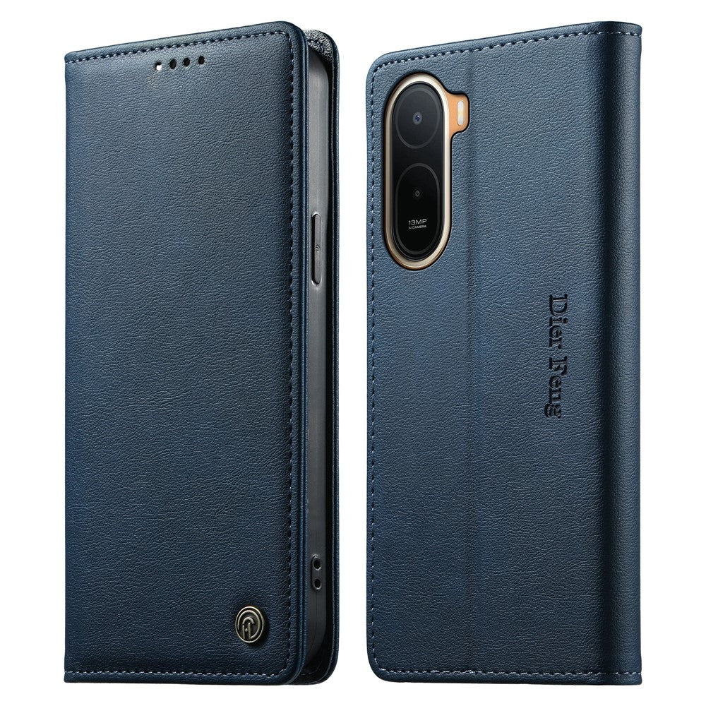 DIERFENG DF-019 Leather Wallet Case for Xiaomi Poco C85x 5G / Redmi A7 Pro 4G (171.56mm) / Redmi A7 Pro 5G Magnetic Flip Cover with Card Slots RFID Blocking