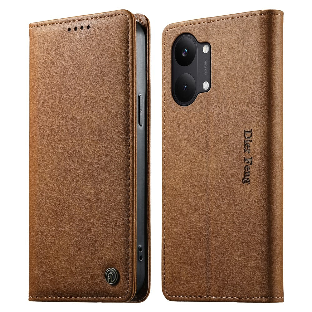 DIERFENG DF-019 Leather Wallet Case for Xiaomi Poco X8 Pro Max 5G  /  Redmi Turbo 5 Max 5G Magnetic Flip Cover with Card Slots RFID Blocking