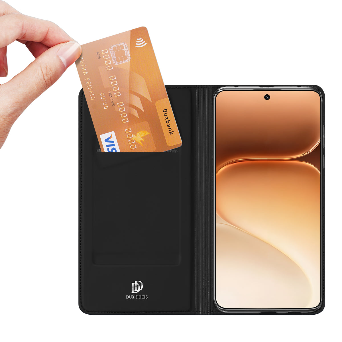Dux Ducis För Honor 600 Pro 5G / Honor 600 5G Skal Skin Pro Series Läder Stativskydd Korthållare