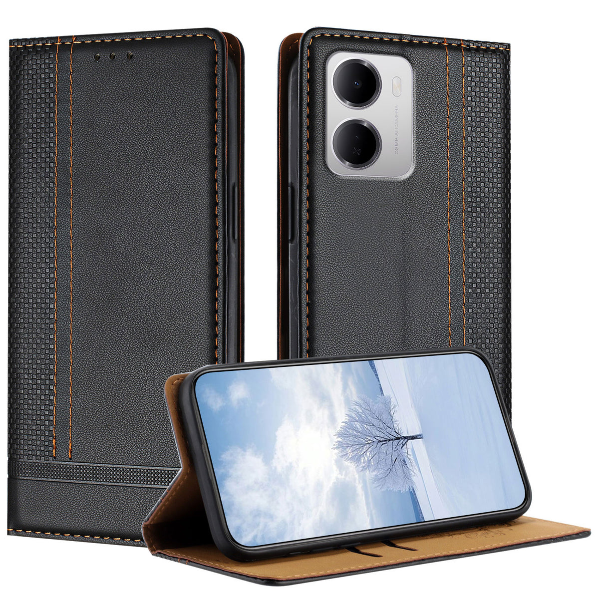 For Xiaomi Redmi 15a 5G Case L-Shaped Grid Pattern Leather Stand Phone Cover with Card Slots