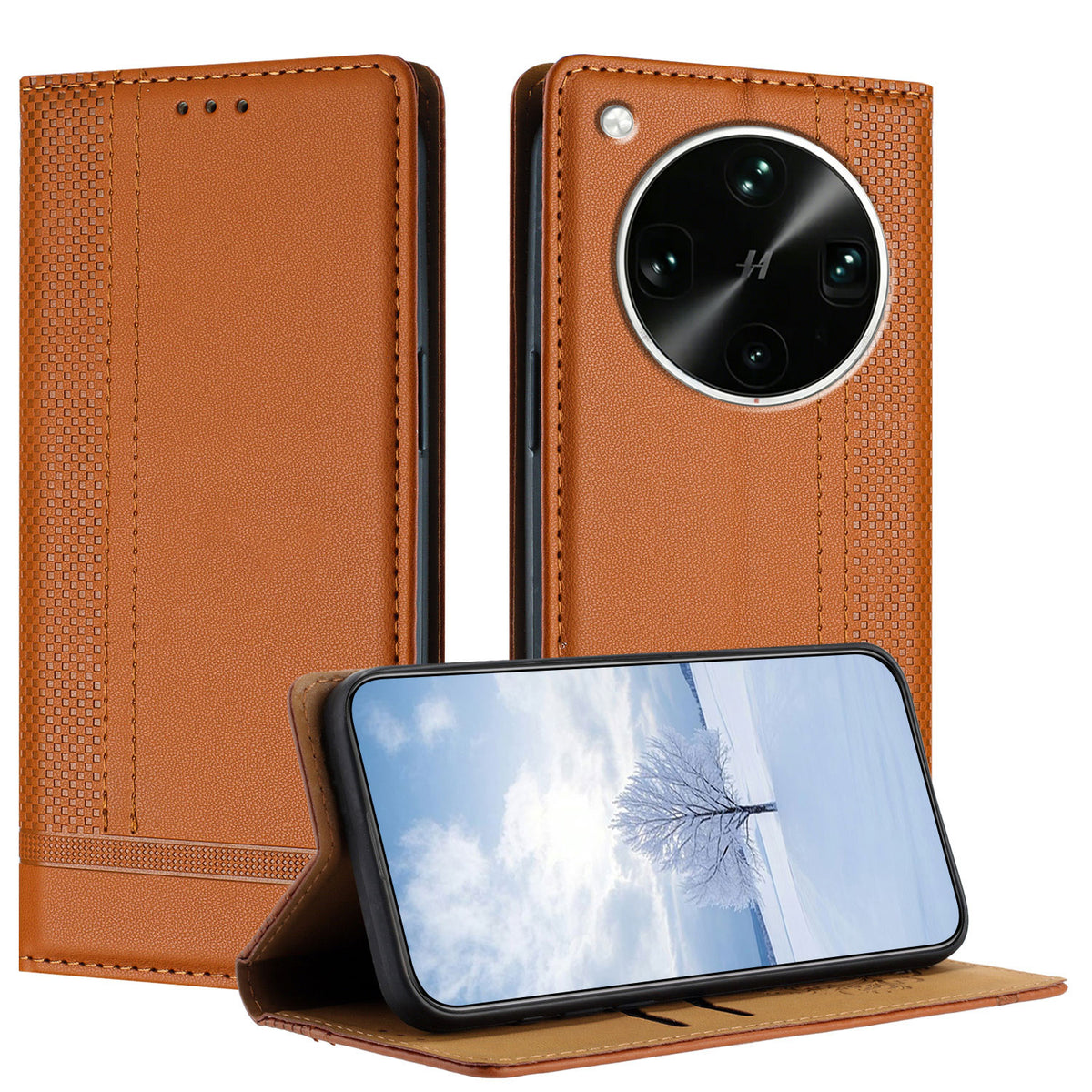 For Oppo Find X9 Ultra 5G Case L-Shaped Grid Pattern Leather Stand Phone Cover with Card Slots
