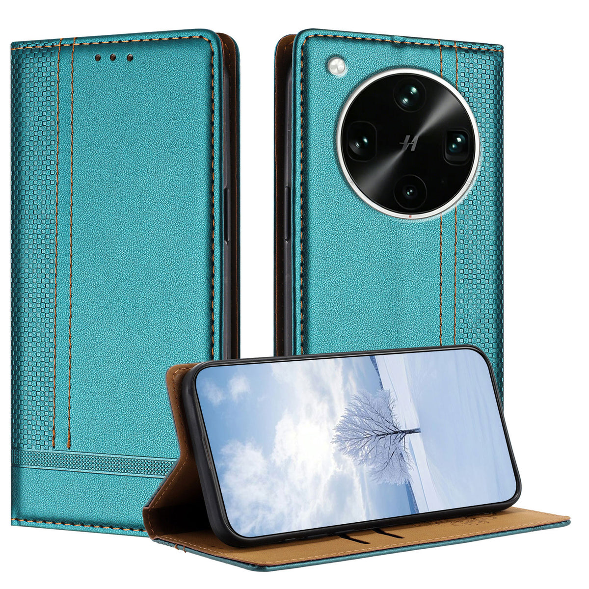 For Oppo Find X9 Ultra 5G Case L-Shaped Grid Pattern Leather Stand Phone Cover with Card Slots