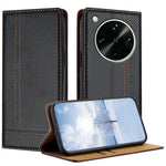 For Oppo Find X9 Ultra 5G Case L-Shaped Grid Pattern Leather Stand Phone Cover with Card Slots