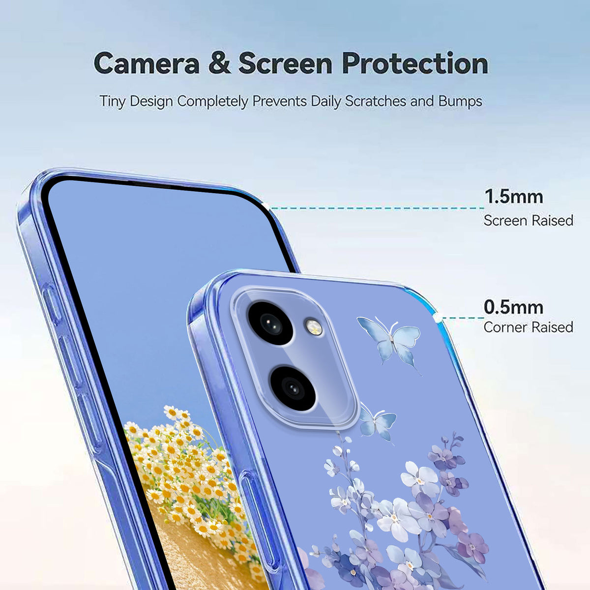 OnePlus Ace 6 5G / OnePlus Ace 6T 5G / OnePlus 15R 5G skal fjärilsmönster tryck TPU mobil baksida