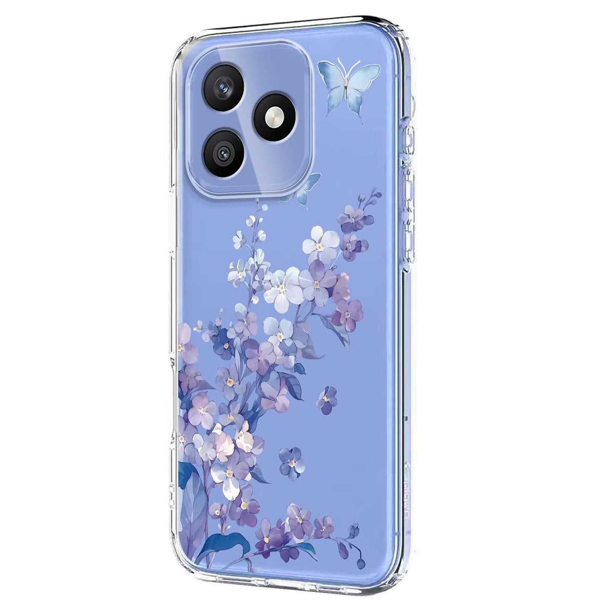 For Honor X8d 4G Case Butterfly Floral Pattern Printing TPU Phone Back Cover