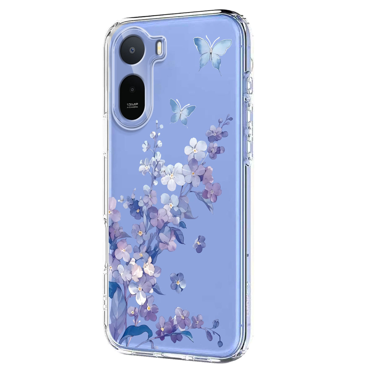 For Xiaomi Redmi A7 Pro 4G (171.56mm) / Poco C85x 5G Case Butterfly Floral Pattern Printing TPU Phone Back Cover