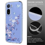 For Xiaomi Redmi A7 Pro 4G (171.56mm) / Poco C85x 5G Case Butterfly Floral Pattern Printing TPU Phone Back Cover