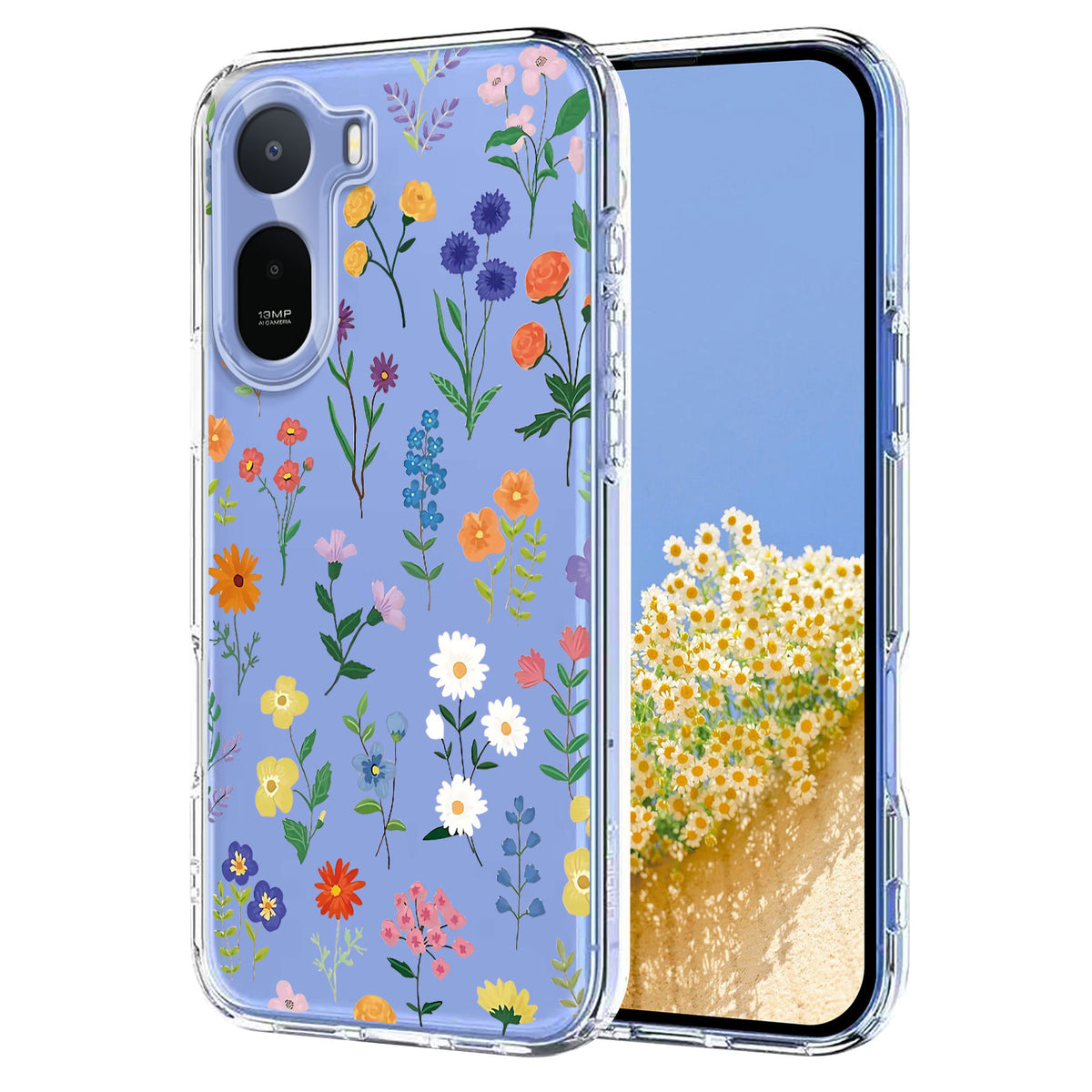 For Xiaomi Redmi A7 Pro 4G (171.56mm) / Poco C85x 5G Case Butterfly Floral Pattern Printing TPU Phone Back Cover
