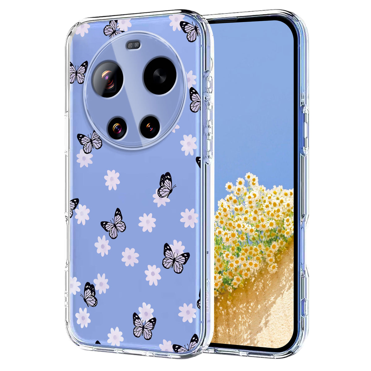 For Xiaomi 17 Ultra 5G Case Butterfly Floral Pattern Printing TPU Phone Back Cover