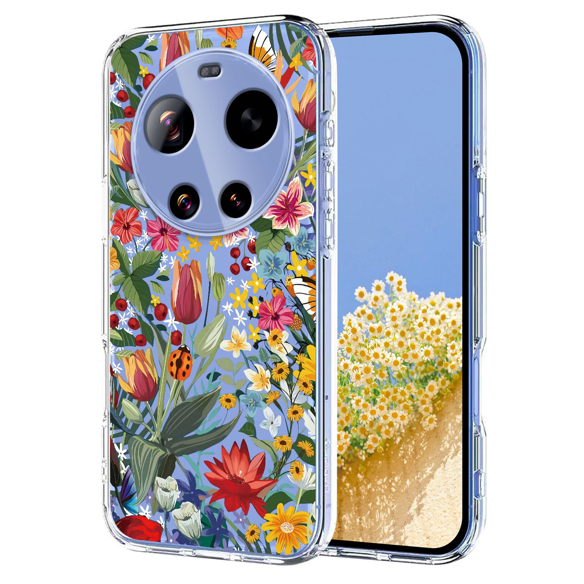 For Xiaomi 17 Ultra 5G Case Butterfly Floral Pattern Printing TPU Phone Back Cover
