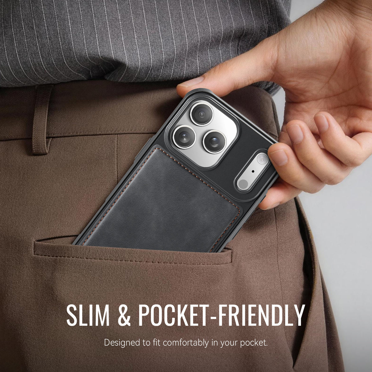 CaseMe For iPhone 18 Pro Max / 17 Pro Max C69 Series Magnetic Case Leather Coated TPU Phone Cover