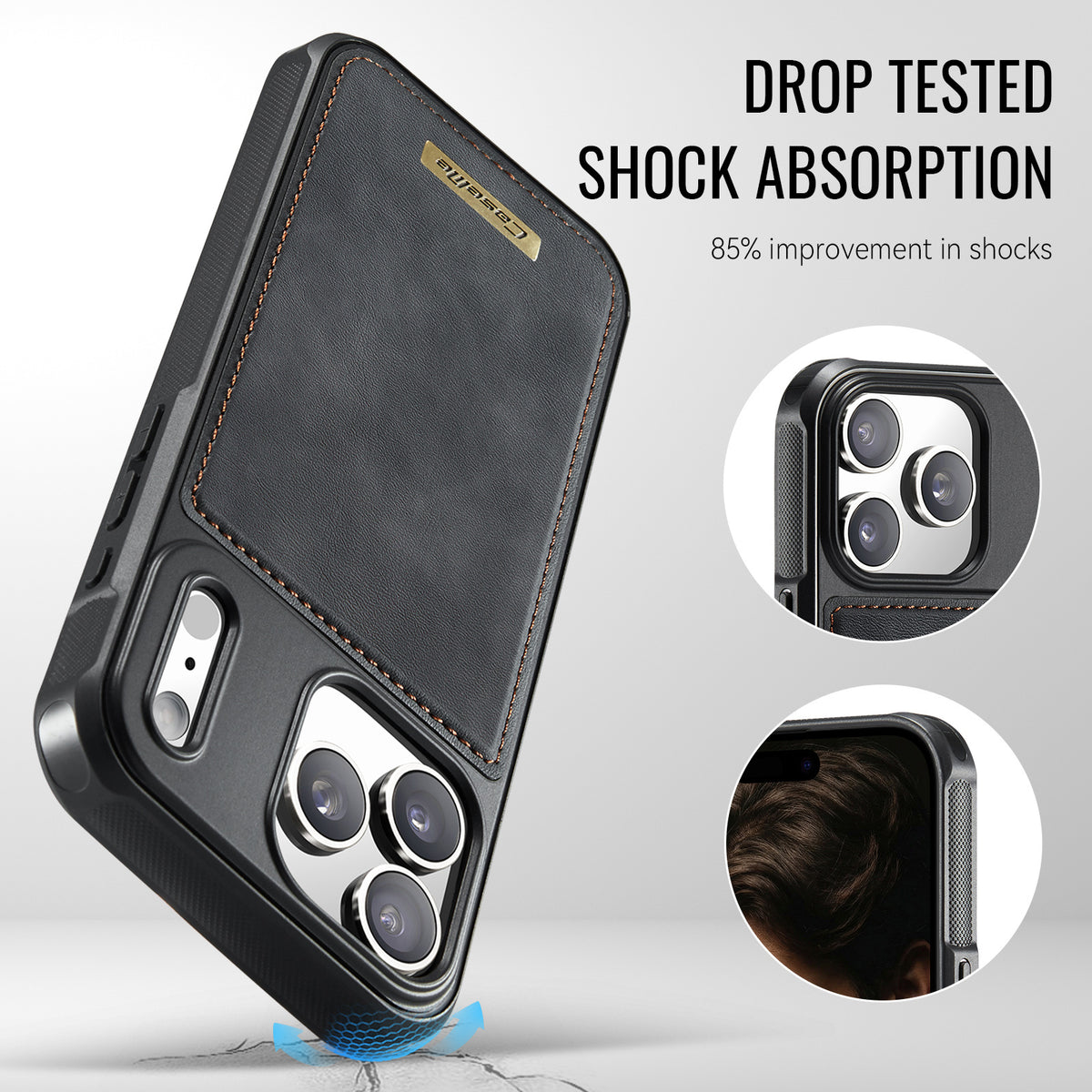 CaseMe For iPhone 18 Pro Max / 17 Pro Max C69 Series Magnetic Case Leather Coated TPU Phone Cover