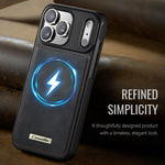 CaseMe For iPhone 18 Pro Max / 17 Pro Max C69 Series Magnetic Case Leather Coated TPU Phone Cover