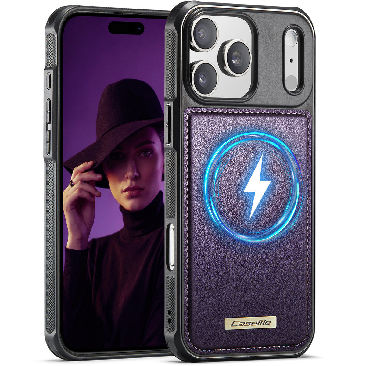 CaseMe For iPhone 18 Pro Max / 17 Pro Max C69 Series Magnetic Case Leather Coated TPU Phone Cover